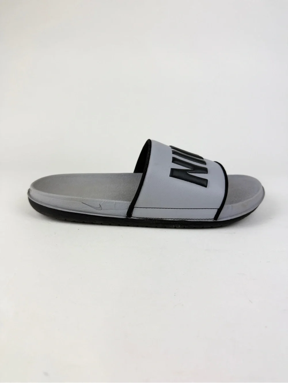 Nike Offcourt Slides in Gray with Black Logo
